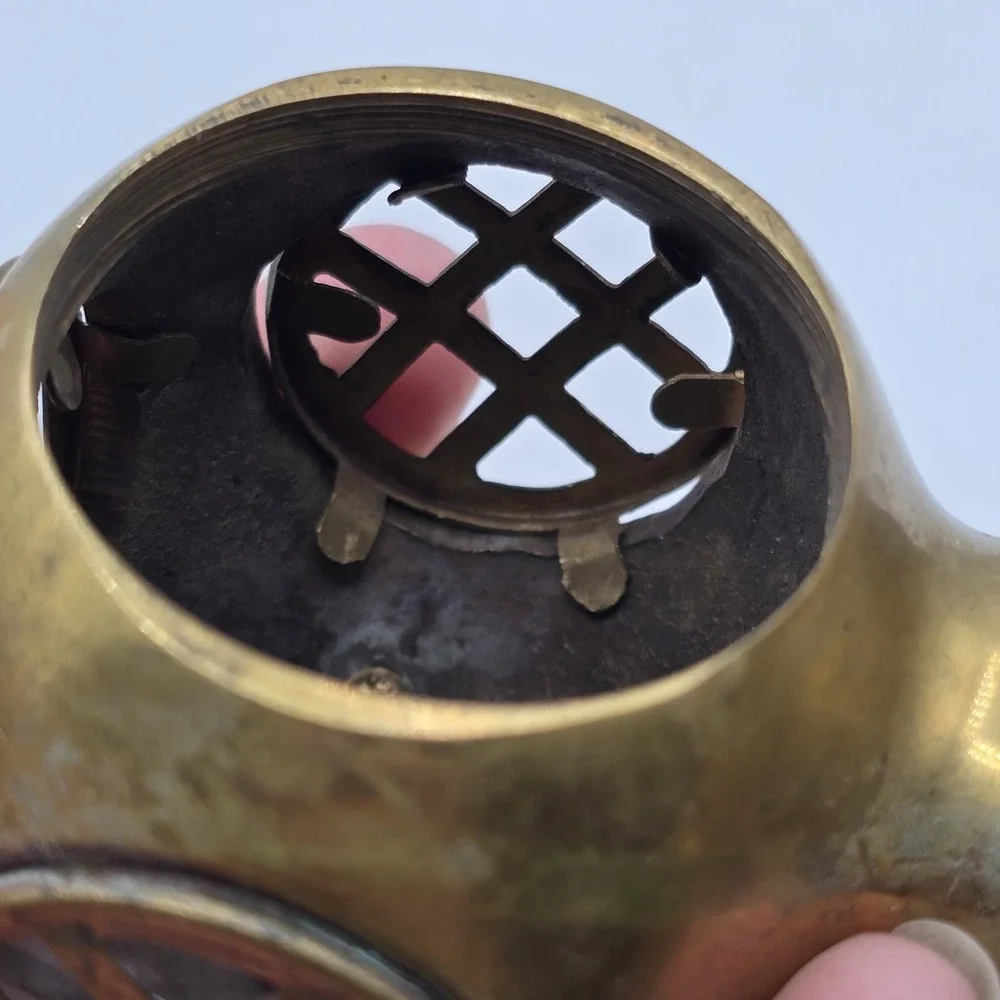 Vintage Brass Diving Helmet Pen Holder Nautical‎ Maritime Scuba Flat Head Screws